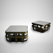 Table basse 150 - Dafne - Table basse d'extérieur en aluminium bronze - Pacific Compagnie.