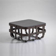 Table basse 150 - Dafne - Bronze aluminum low table for outdoor living spaces - Pacific Compagnie.