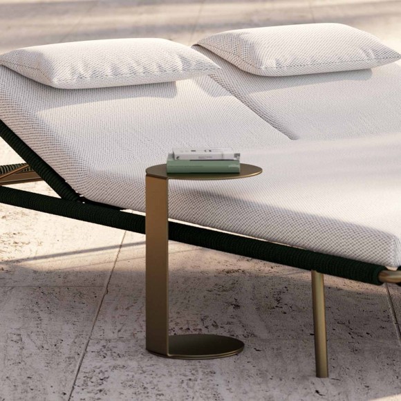 Table d'appoint 150 - Paride - Luxury outdoor side table in outdoor bronze aluminium finish - Pacific Compagnie.