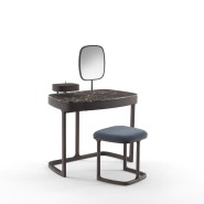 Coiffeuse 163 - Maskara - Marble and wood vanity table for dressing - Pacific Compagnie.