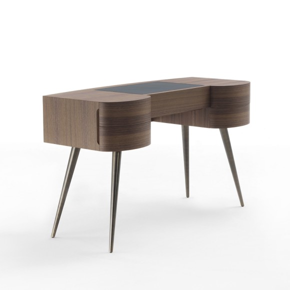 Coiffeuse 163 - Micol | Coiffeuse à trois miroirs, en bois et métal, marque Porada - Pacific Compagnie.