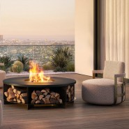 Brasero 150 - Fireplace - modèle design avec pierre naturelle, parfait pour soirées d'extérieur - Pacific Compagnie.