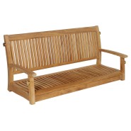 Balancelle 139 - Monaco - Natural teak swing seat, solid wood construction, compact 149 cm width - Pacific Compagnie.