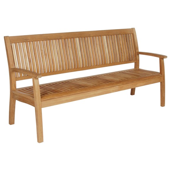 Banc 139 - Monaco - Spacious solid teak bench, elegant natural finish, ideal for patio lounging - Pacific Compagnie.