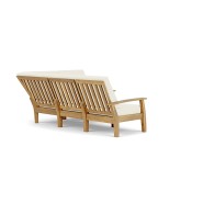 Canapé Modulaire 139 - Haven - Close‑up of middle section upholstery, sleek teak finish - Pacific Compagnie.