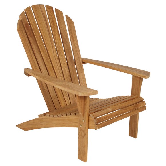 Fauteuil 139 - Adirondack - Fauteuil Adirondack en teck massif, style extérieur, couleur naturelle - Pacific Compagnie.