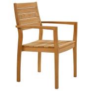 Fauteuil 139 - Horizon - fauteuil en teck naturel, design moderne et robuste - Pacific Compagnie.