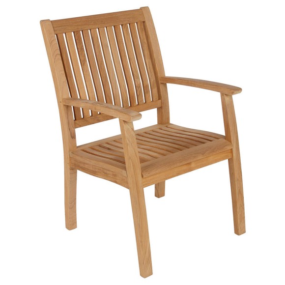 Fauteuil 139 - Monaco - Fauteuil 139-Monaco solid teak armchair, natural finish, sleek mid‑century style – Pacific Compagnie.