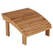 Repose - pieds 139-Adirondack - Natural teak footstool with solid wood construction, perfect for cozy seating - Pacific Compagni