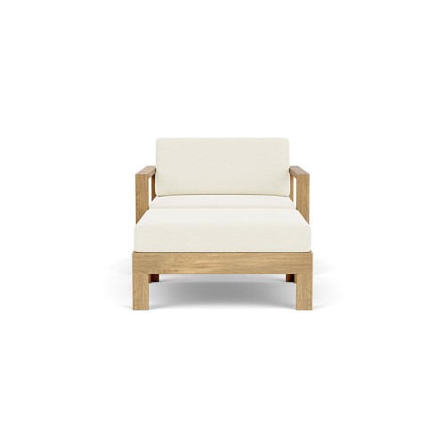 Repose - pieds 139-Linear - Natural teakwood footstool with sturdy solid construction, perfect for ergonomic lounging - Pacific 