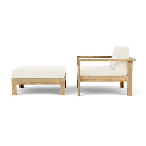Repose - pieds 139-Linear - Repose-pieds teck naturel, finition lisse et solide - Pacific Compagnie.