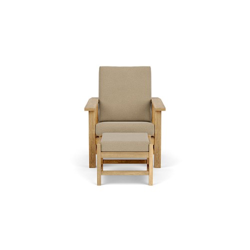 Repose - pieds 139-Mission - Natural teakwood footstool with solid construction, perfect for ergonomic lounging - Pacific Compag