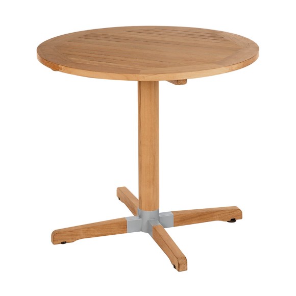 Table de repas139 - Bermuda - Table de repas en teck massif, forme ronde 90 cm, style contemporain - Pacific Compagnie.