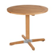 Table de repas139 - Bermuda - Table de repas en teck massif, forme ronde 90 cm, style contemporain - Pacific Compagnie.