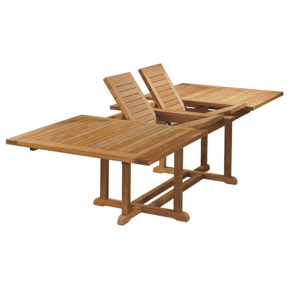 Table de repas Extensible 139 - Arundel - Natural teakwood square dining table with adjustable length for flexible seating - Pac