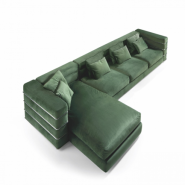 Canapé Modulaire 39‑Babylon Berlin - canapé modulable version couleur bois - Pacific Compagnie.