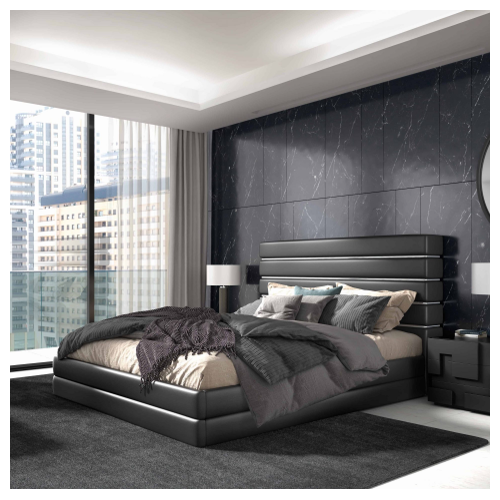 Lit 39‑Babylon Berlin - Modern wooden frame bed with metal accents - Pacific Compagnie.