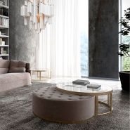 Table basse 39 - Cold Walton – surface ronde, mousse haute densité – Pacific Compagnie.