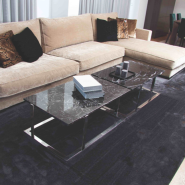 Table basse 39 - Malcom - Table basse en acier inoxydable et marbre, design moderne - Pacific Compagnie.