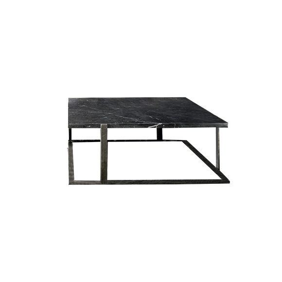 Table Basse 39 - Marmore - sleek steel coffee table, 100 cm square - Pacific Compagnie.