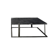 Table Basse 39 - Marmore - sleek steel coffee table, 100 cm square - Pacific Compagnie.