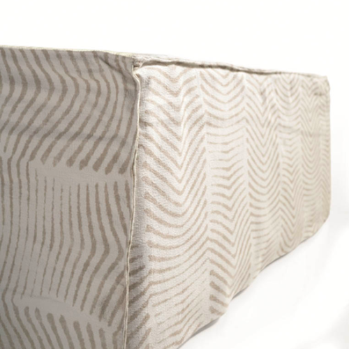Table basse 39‑Taita - compact wooden coffee table with fabric detailing - Pacific Compagnie.