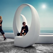 Banc Arche 111 - And - Sleek outdoor bench, durable eco-friendly material - Pacific Compagnie.