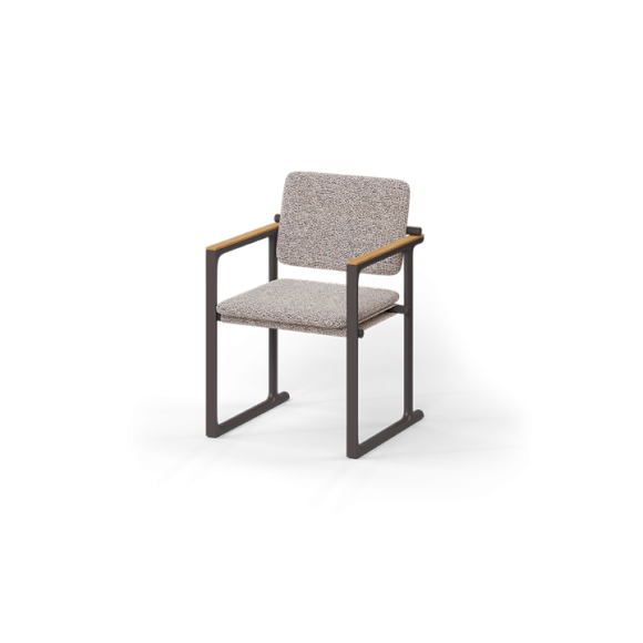 Chaise 111 - Tulum - Light‑weight aluminum chair with solid teak seat, vibrant color options - Pacific Compagnie.