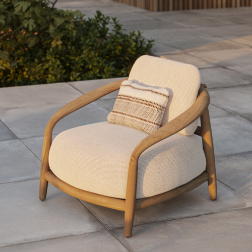 Fauteuil 111 - Fusta - Solid teak armchair with sleek silhouette - Pacific Compagnie.