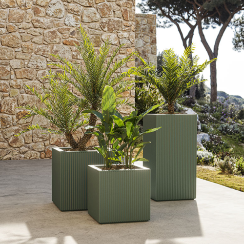 Pot Carré 111 - Gatsby - Square modern planter recyclable polyet - Pacific Compagnie.