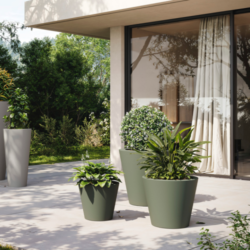 Pot 111 - Cono - Modern recyclable polyethylene planter, colorful cone shape - Pacific Compagnie.