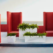 Pot 111 - Faz - sleek recyclable polyethylene planter, compact size - Pacific Compagnie.