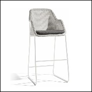 Bar stool in wicker and PCSTS 48-Mood White