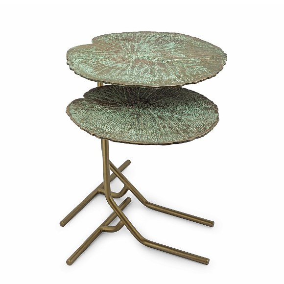 Table d'appoint set de 2 162-Lotus Leaves