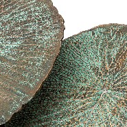 Table d'appoint 162 - Lotus Leaves - Pair of bronze metal side tables featuring a decorative lotus leaf motif - Pacific Compagni