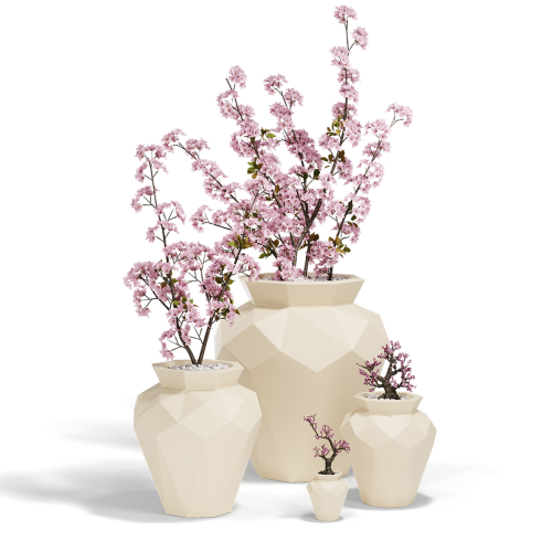 Pot Origami 111 - Hanami - versatile planter, resin finish, garden-ready - Pacific Compagnie.