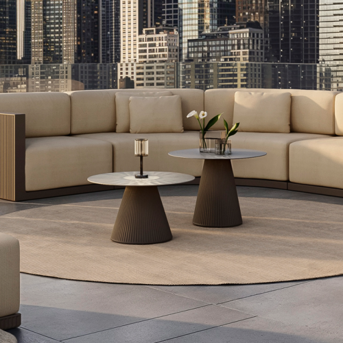 Table basse Ronde 111 - Gatsby - Table basse ronde design, polyéthylène recyclable - Pacific Compagnie.
