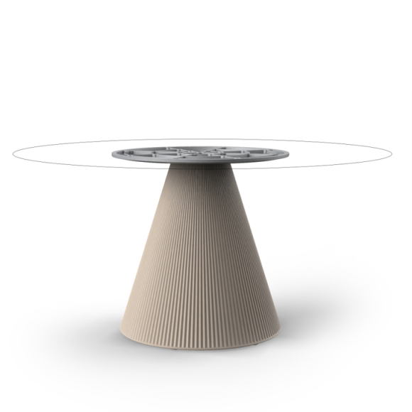 Table de repas Ronde 111 - Base Gatsby - Compact round table, modern Gatsby design, eco‑friendly material - Pacific Compagnie.