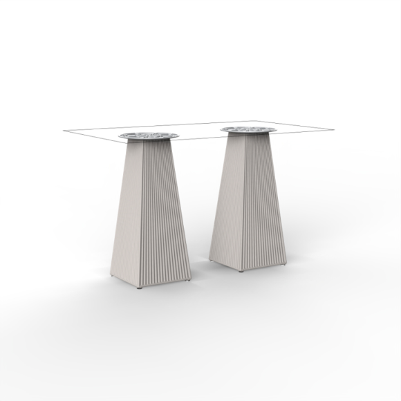 Table de repas Carrée 111 - Gatsby Double Base Carrée – contemporary square table, adaptable sizes – Pacific Compagnie.