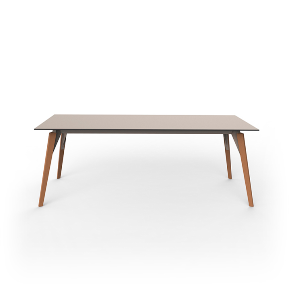 Table de repas Rectangle 111 - Faz Wood XL - Sleek rectangular surface, durable polyethylene frame - Pacific Compagnie.