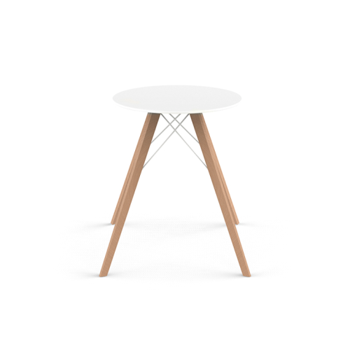 Table de repas Ronde 111 - Faz Wood - Table ronde contemporaine, matériau recyclable - Pacific Compagnie.