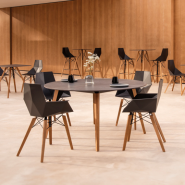 Table de repas Ronde 111 - Faz Wood XL - Round dining table, recyclable wood, multiple colors - Pacific Compagnie.