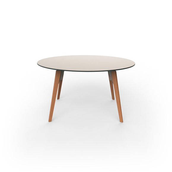 Table de repas Ronde 111 - Faz Wood XL, finition bois recyclé - Pacific Compagnie.