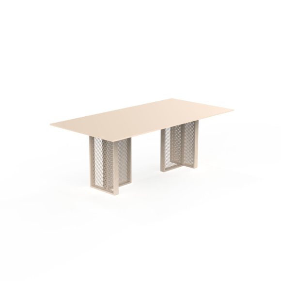 Table de repas 111 - The Factory - Aluminum dining table, minimalist aesthetic, multiple colour options - Pacific Compagnie.