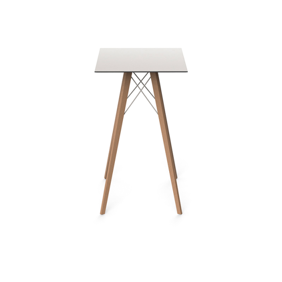 Table haute Carrée 111 - Faz Wood – version petite, bois recyclé - Pacific Compagnie.