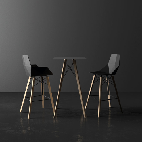 Table haute Carrée 111 - Faz Wood – version grande, style moderne - Pacific Compagnie.