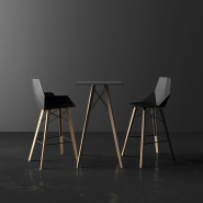 Table haute Carrée 111 - Faz Wood – version grande, style moderne - Pacific Compagnie.