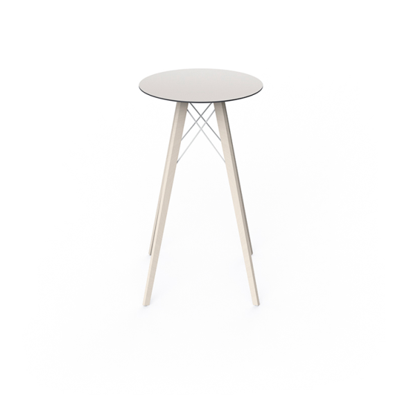 Table haute Ronde 111 - Faz Wood – finition bois recyclé – style moderne - Pacific Compagnie.
