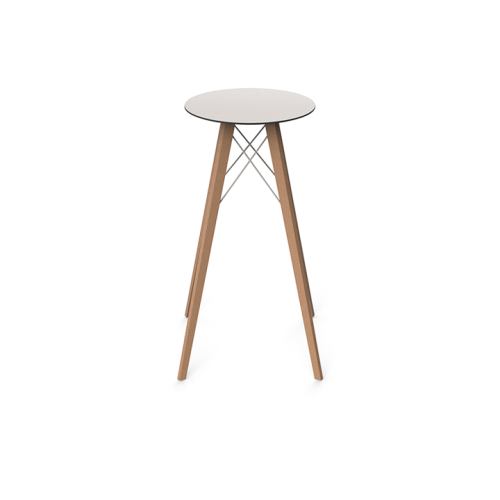 Table haute Ronde 111 - Faz Wood – polyéthylène durable – design épuré - Pacific Compagnie.