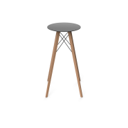 Table haute Ronde 111 - Faz Wood – format large 60 cm – ambiance lounge - Pacific Compagnie.